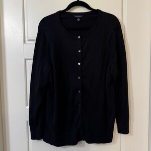 Lands' End Charcoal Button-Up Cardigan
